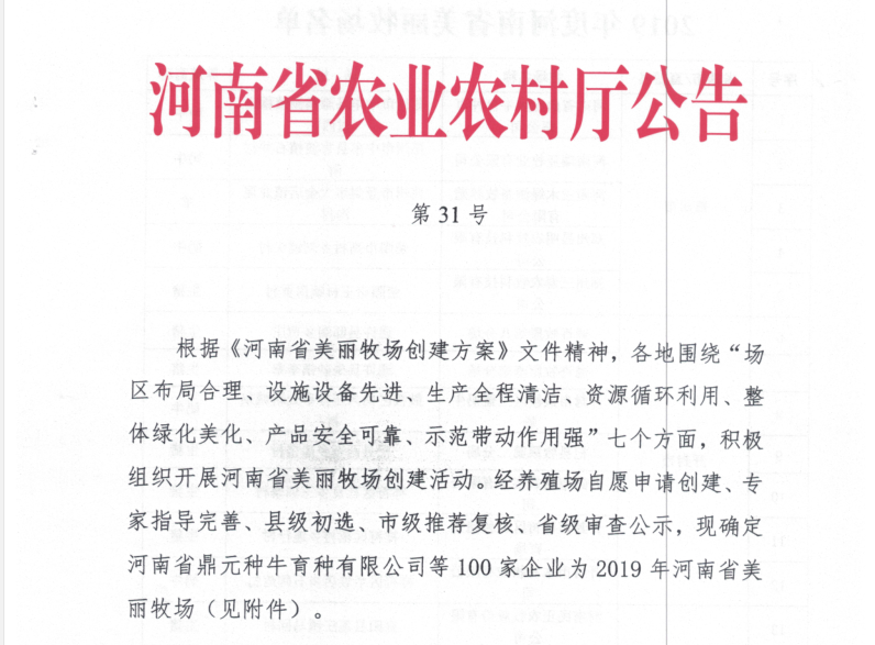 荣誉 | 2019年度河南省美丽牧场名单新鲜出炉 LD官方电竞（中国）有限公司官网乳业集团旗下六个牧场榜上有名